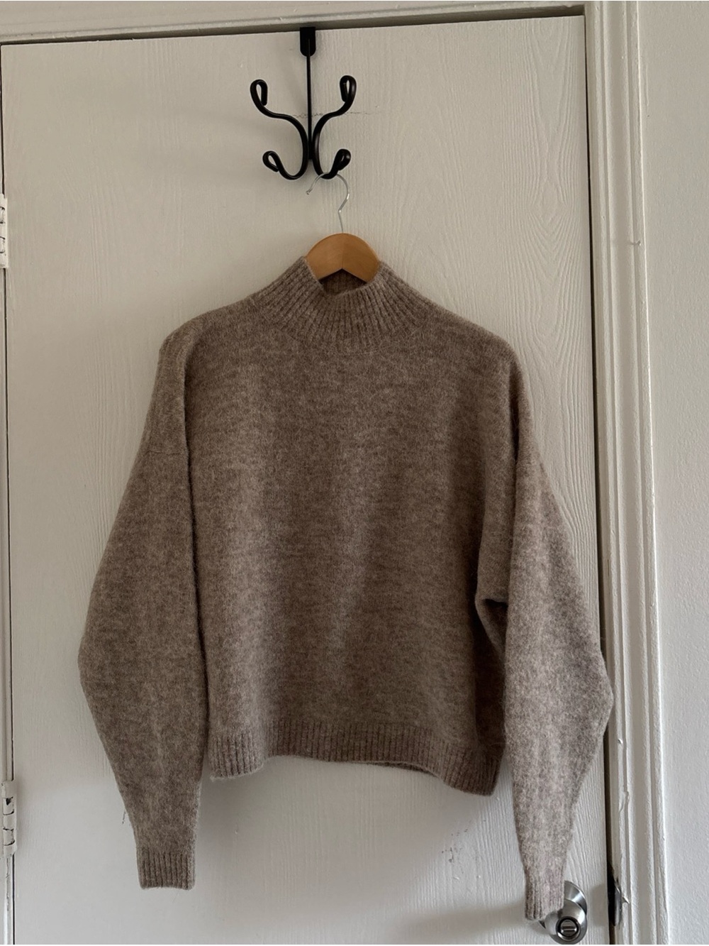 & Other Stories Stockholm Atelier XS Cropped Mock Neck Alpaca Blend Sweater - Picture 2 of 8